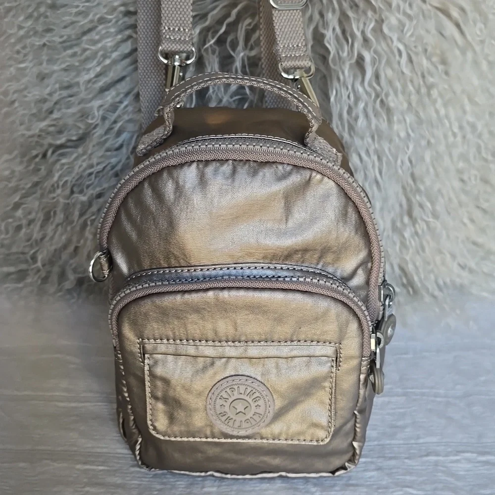 Kipling Alber Metallic Mini Backpack (NO MONKEY)